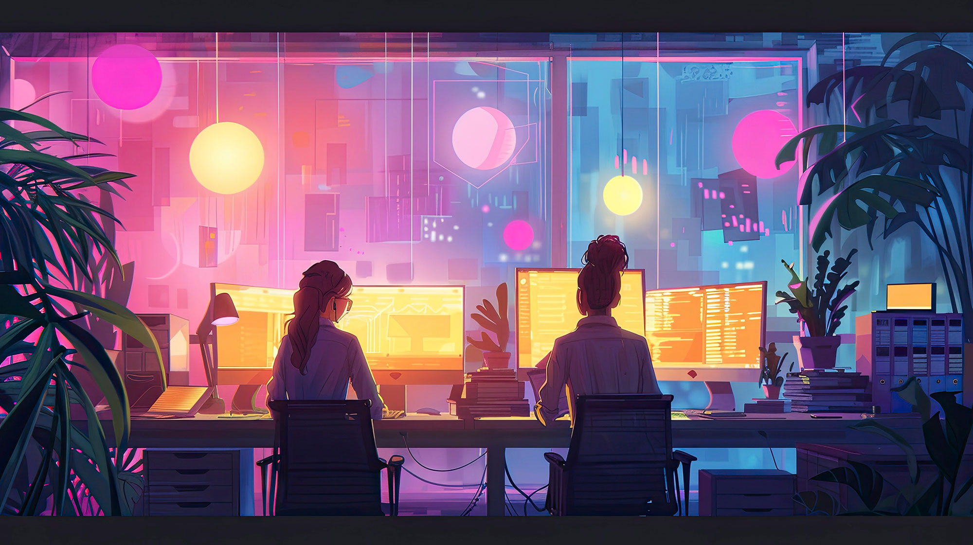 a group of engineers in an office setting